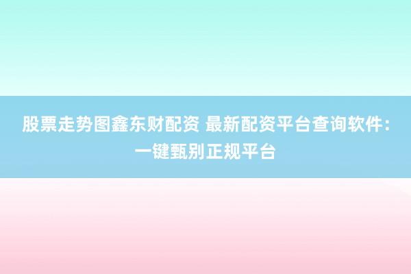 股票走势图鑫东财配资 最新配资平台查询软件：一键甄别正规平台